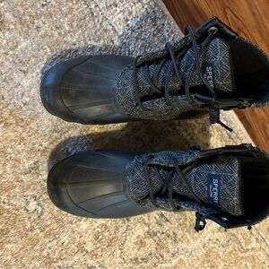 Sperry Black and Gray Duck Boots